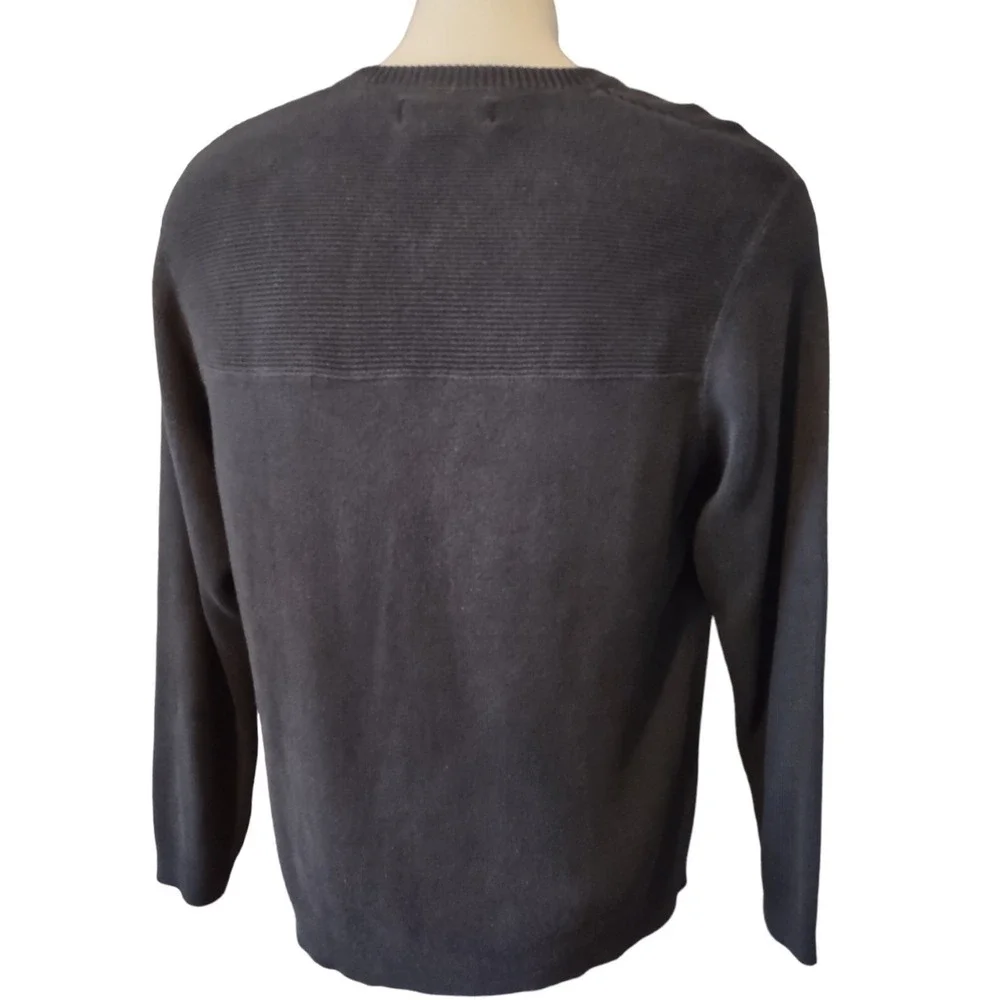 Banana Republic Sweater Men's Adult Large Black Knit Casual V Neck Heavy weight